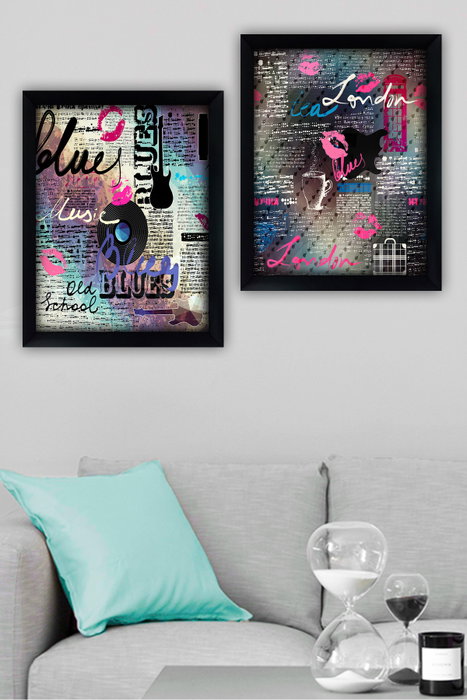 Wallity Cuadros Decorativos Enmarcados (2 Piezas) 35 x 45 cm